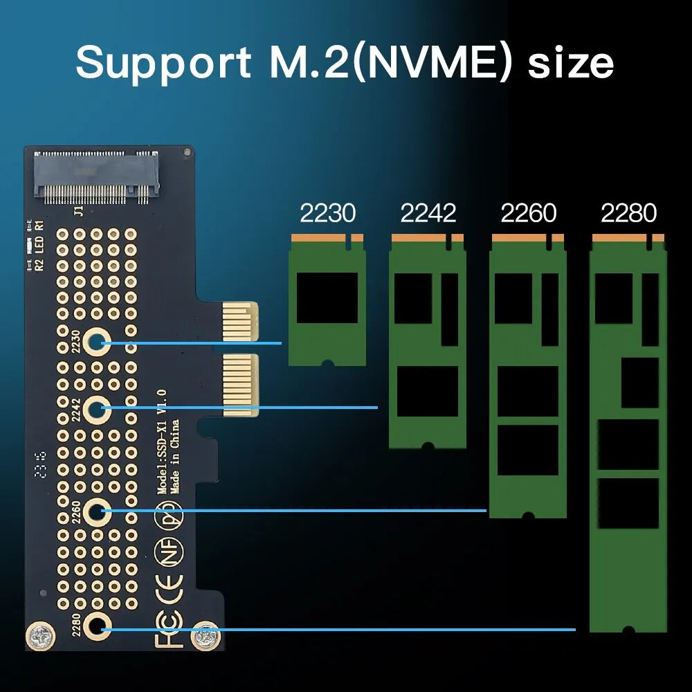 FENVI M.2 NVMe till PCIe x1-adapter med aluminiumkylfläns