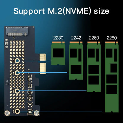 FENVI M.2 NVMe till PCIe x1-adapter med aluminiumkylfläns