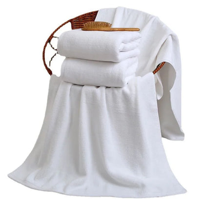 Super large pure cotton bath towel High absorbent white bath towel Multi-functional towel Hotel beauty salon cotton bath towel
