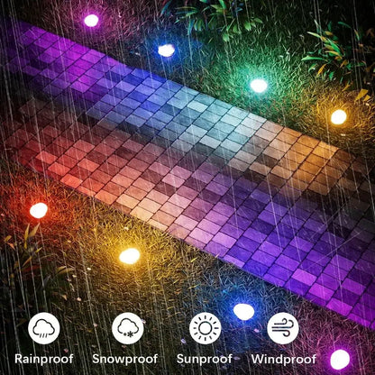 IWP Solcells Stenlampa Frostad – IP65 4 LED 6–8h Ljustid Automatisk Dag/Natt Trädgård Gräsmatta Vit Varmvit Färgad