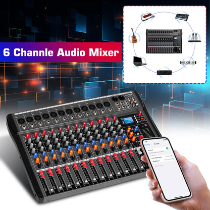 6/8/12/16 Channel Depusheng Audio Mixer Professional  Sound Board DJ Mixing Console System Interface USB MP3 Input Bluetooth 48V