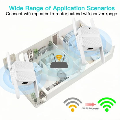 WiFi 6 AX1500 Repeater Extender Signal Booster Dual Band 2.4G/5GHz Wi-Fi Signal Amplifier Long Range Network Easy Set
