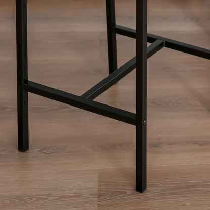 HOMCOM 835-135 barbord med 2 sittmöbler – trädekor och svart metall