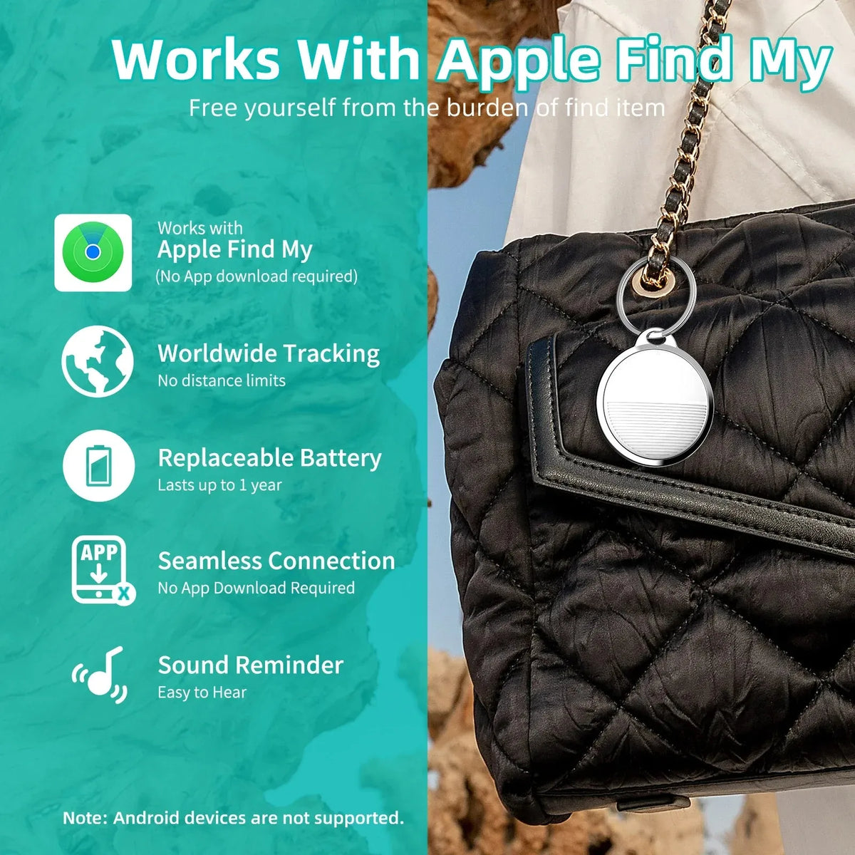 Mini GPS-spårare för Apple Find My-appen