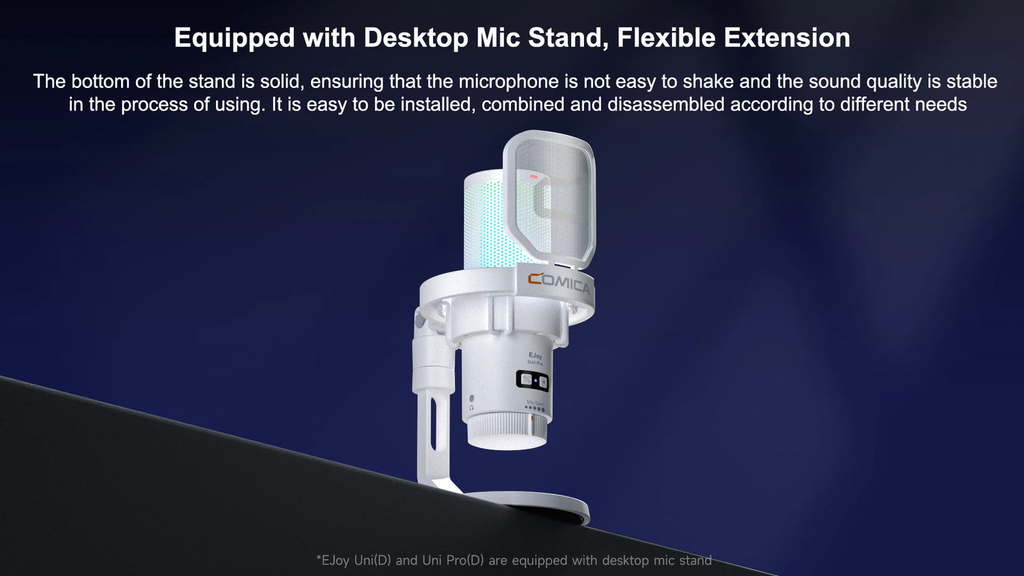 Cardioid Condenser Wired USB Microphone with RGB lights for Gaming, Podcasting, Music creation and PS4/5 Ejoy Uni A Uni D
