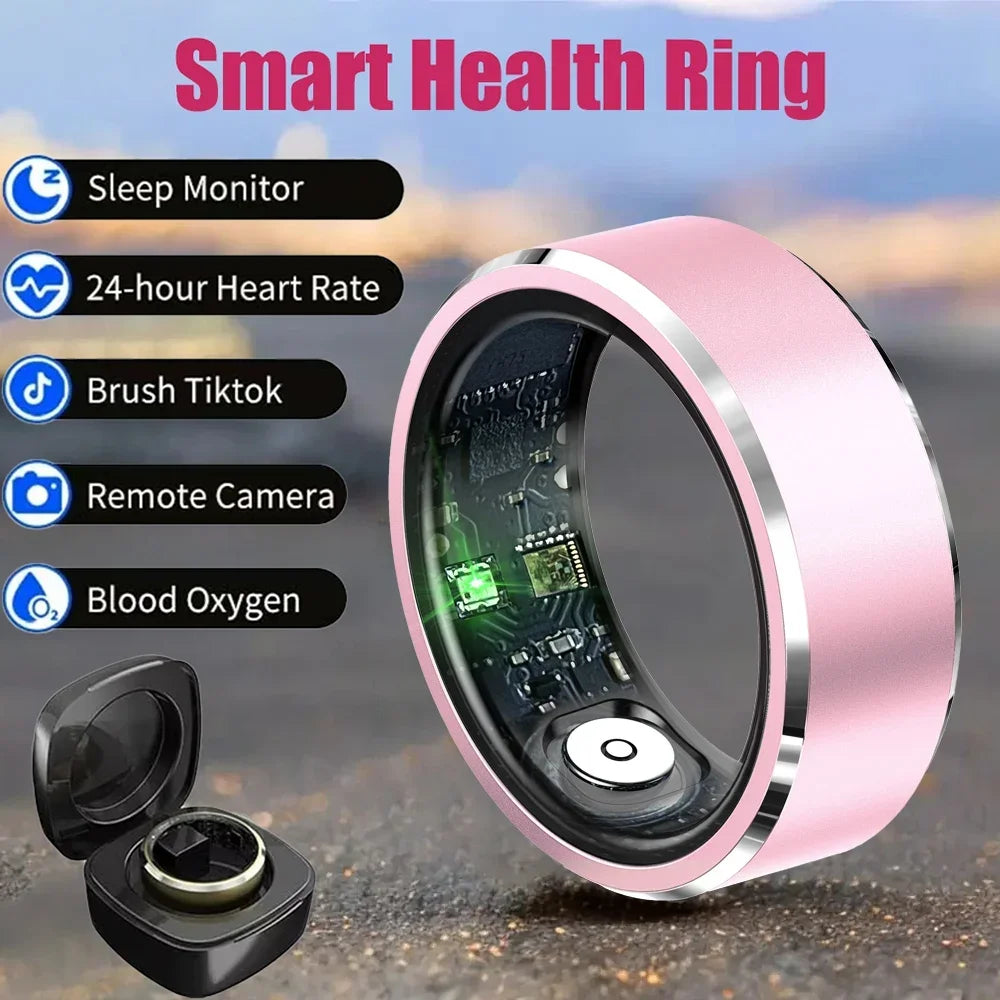 Smart Ring Men Heart Rate Blood Oxygen Pressure Monitor Smartring for Women Sleep Fitness Tracker New