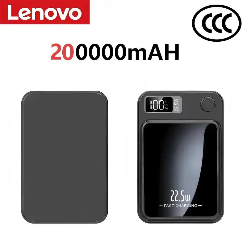Lenovo New 500000mAh Magnetic Wireless Power Bank Super Fast Charging LED Display Digital for MagSafe For iPhone Huawei Xiaomi
