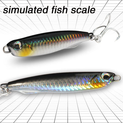 5pcs/box Metal Jig Lures 10g 20g 30g 40g Spinner Sinking Pencil Feather Hook Treble Hooks Pesca Set Fishing Tackle Box Bait Kit