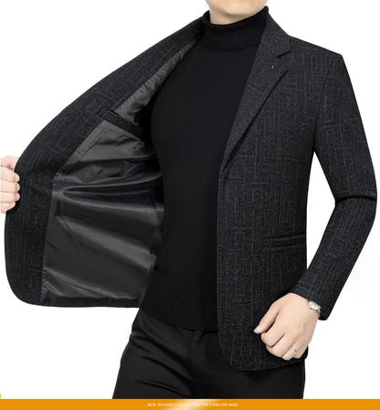 Business Casual Kavaj Herr – Elegant Enkelknäppt Sommarjacka