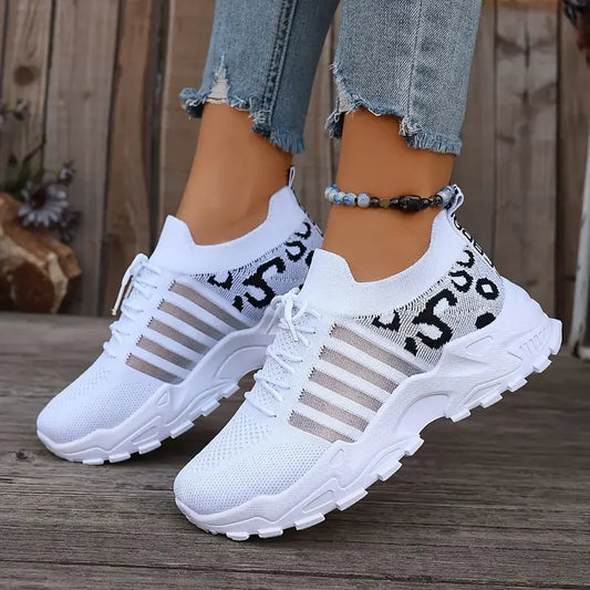 Dam sneakers med leopardmönster – Lätta, andningsbara, canvas, slip-on, storlek 36–43, 11 färger