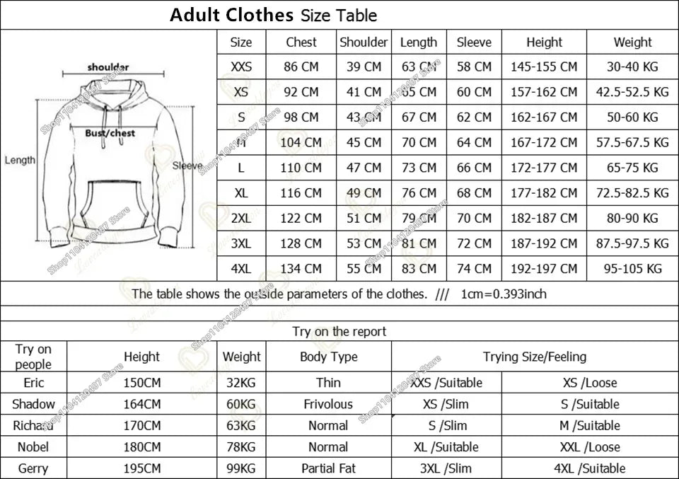 Fortnite Hoodie Barn & Vuxna – 3D-tryckt Animerad Pullover Polyester Casual Streetwear Storlek 110–160cm + Vuxenstorlekar