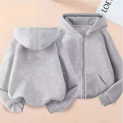 New Solid Color Children's Fashion Kids Boy Hoodies Zip Up Spring Autumn Girls Casual Zipper Sweatshirt Kids Hoodies Sweatshirt