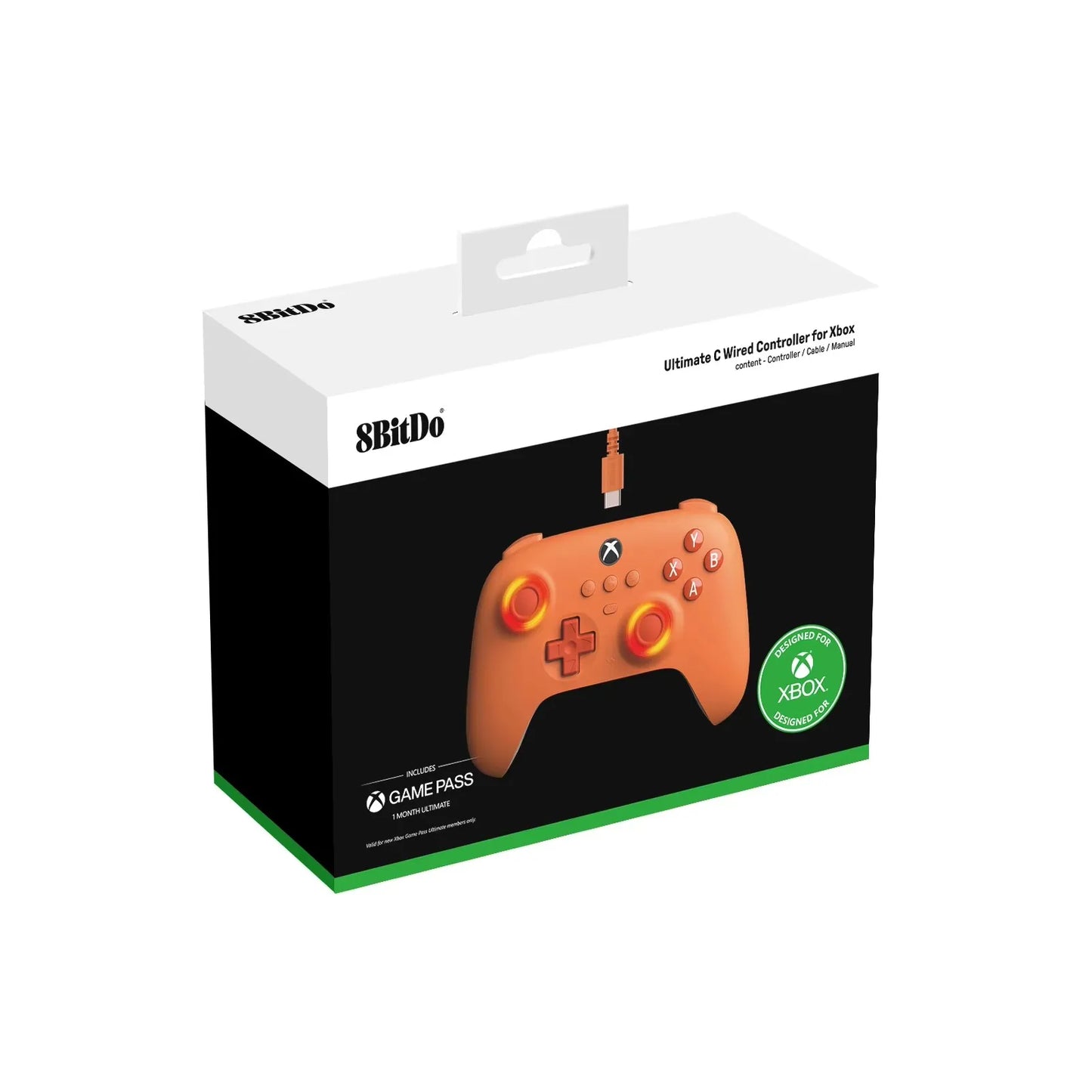 8BitDo Ultimate C Kabelansluten Xbox Handkontroll – Hall Effect GuliKit RGB Fire Ring USB Xbox Series X|S/One/PC Windows 10/11