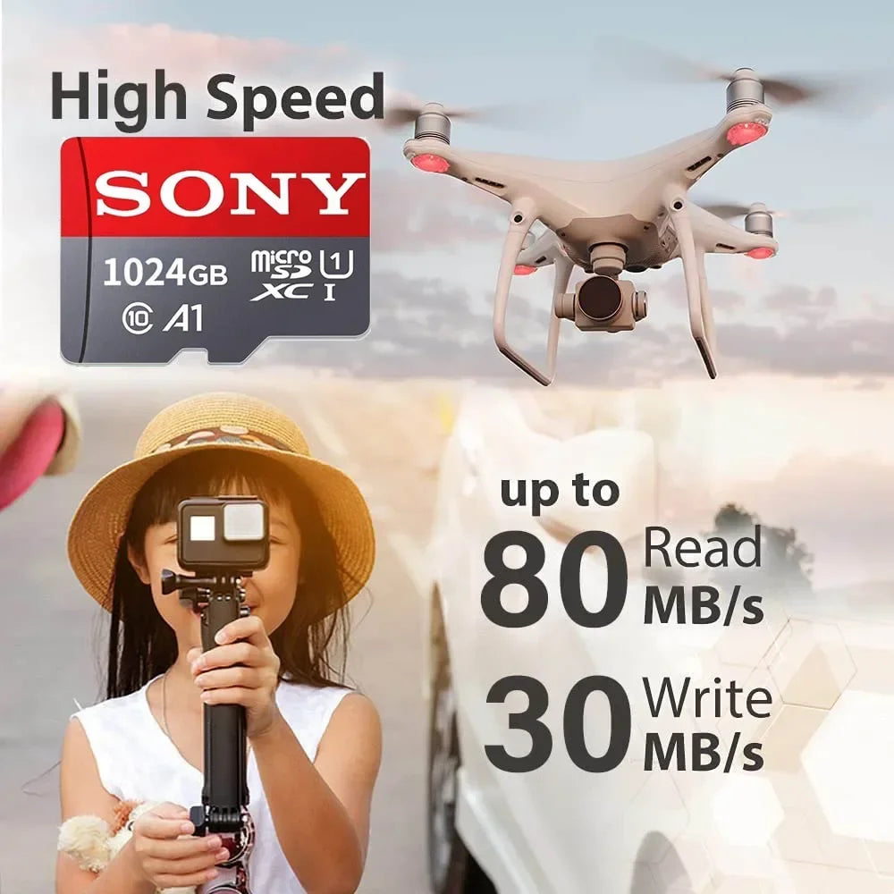 Micro SD-kort Class 10 med SD-adapter – 64GB, 128GB, 256GB och 512GB för Mobil och Kamera