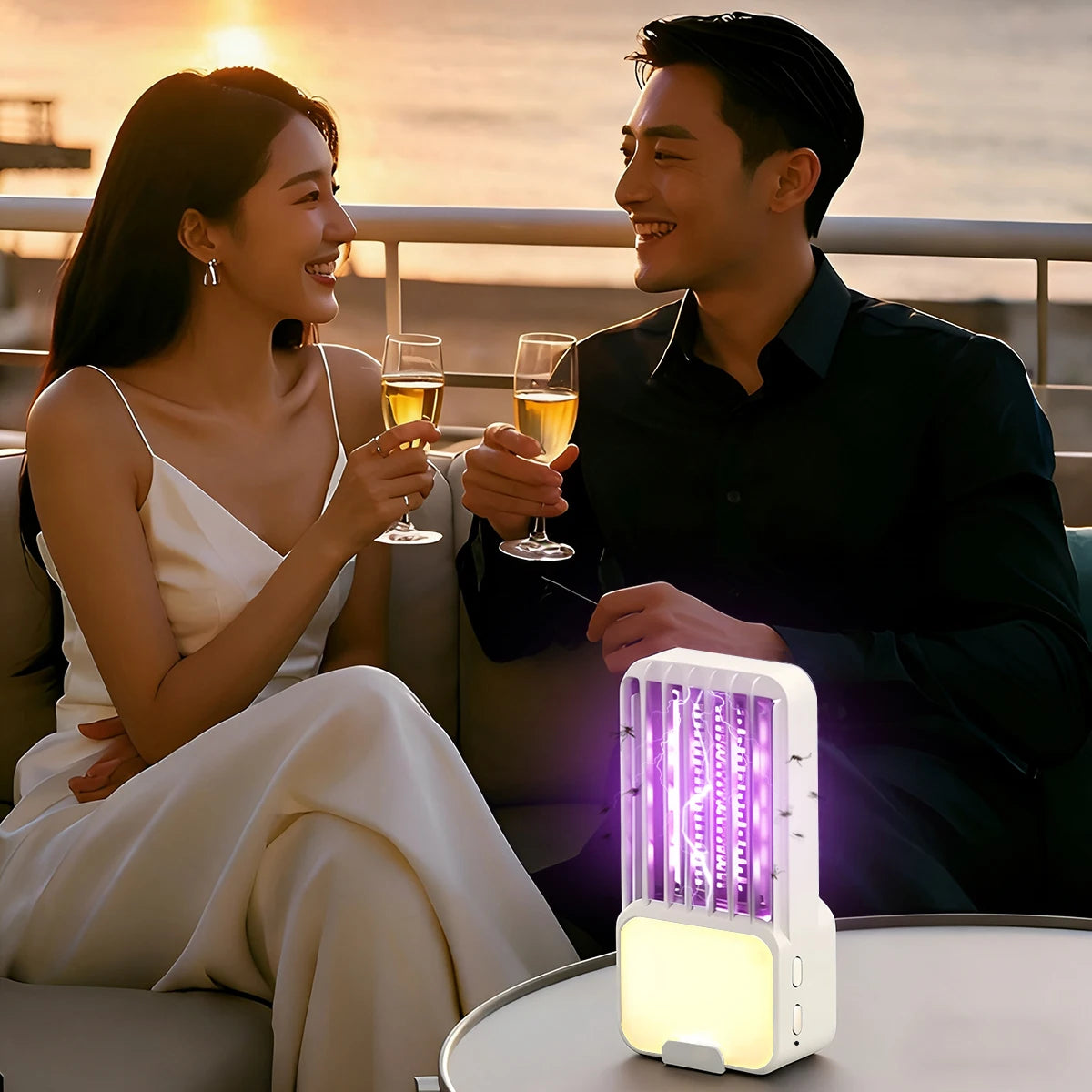 Electric Mosquito Trap USB 3 Adjustable Modes Plug-in Bug Zapper Night Light Indoor Pest Control for Bedroom Kitchen