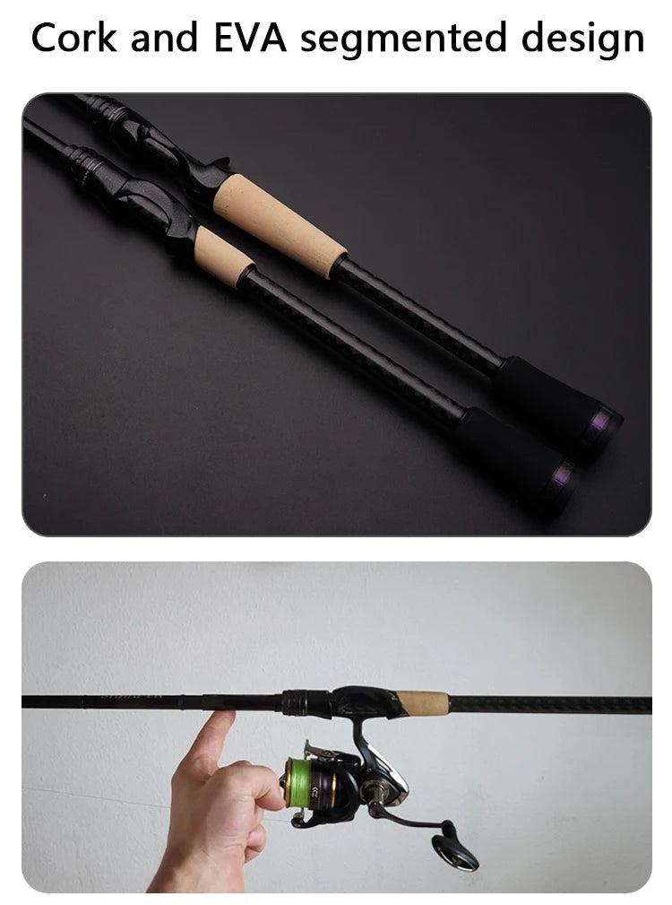 PURELURE SHARPEN Travel Soft Lure Long Spinning and Casting XF/MF Action Rods FUJI Components Bass Pike Rod Fishing Rod Reel