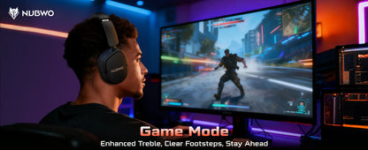 NUBWO HG04 Trådlöst Gaming Headset – Dubbel 2.4GHz & Bluetooth 5.3 80h Batteritid 3 EQ-lägen Riktad Mikrofon PS5 PC Xbox Switch