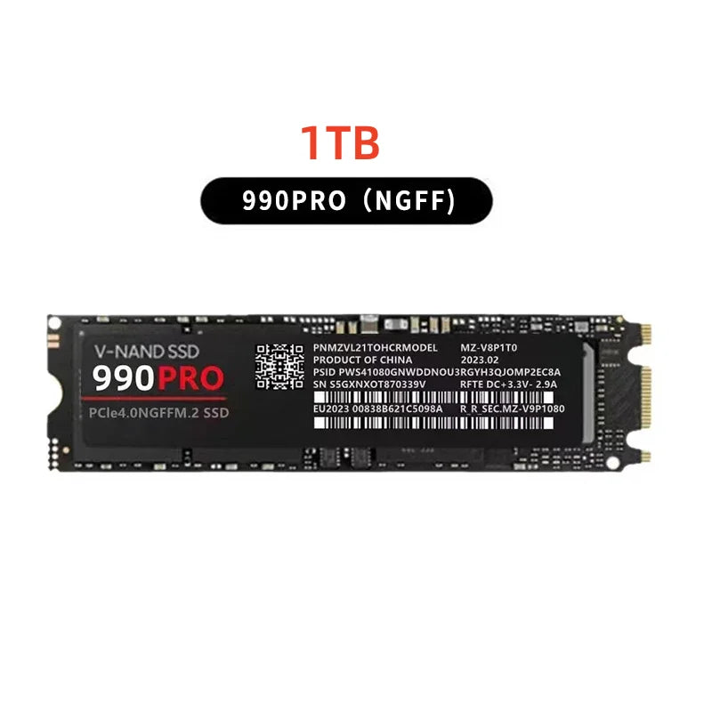 M.2 NVMe SSD 980Pro 990Pro – PCIe 4.0 7400MB/s 1TB 2TB 4TB Laptop & PC USB Type-C Snabb Lagring 2026