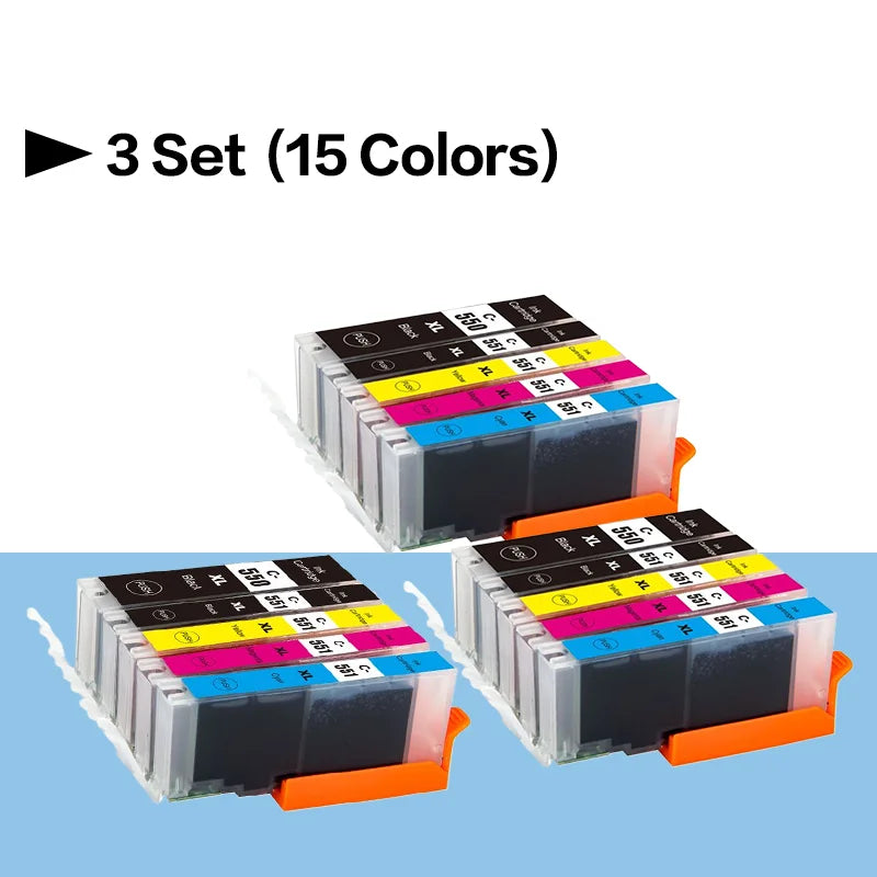 PGI-550 och CLI-551 XL-kompatibla bläckpatroner för Canon