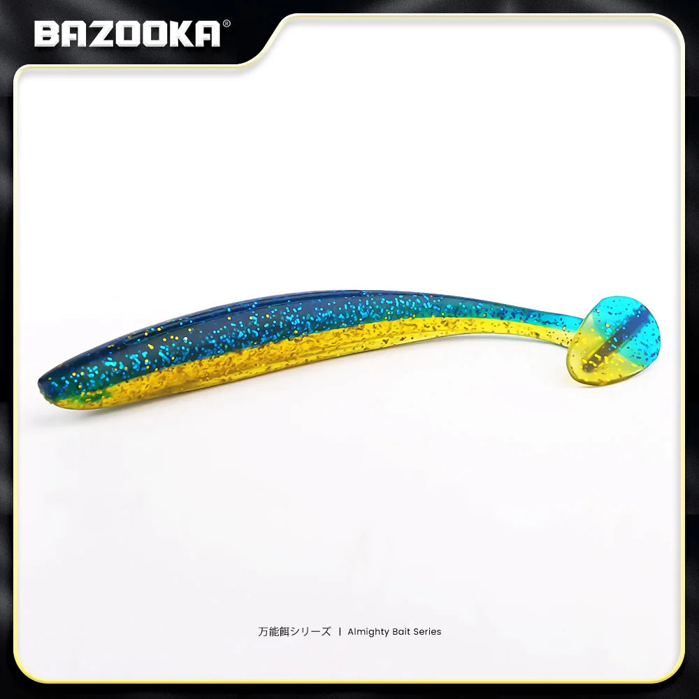 Bazooka Shad Worm Fishing Soft Lure Big Silicone 90 100mm Bait T Tail Easy Shiner Wobbler Swimbait Pesca Trout Pike Bass Winter