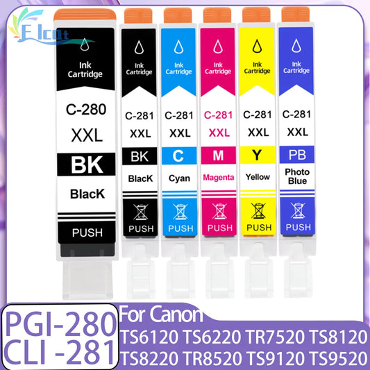 PGI-280 / CLI-281 Bläckpatron XXL Kompatibel för Canon PIXMA-skrivare