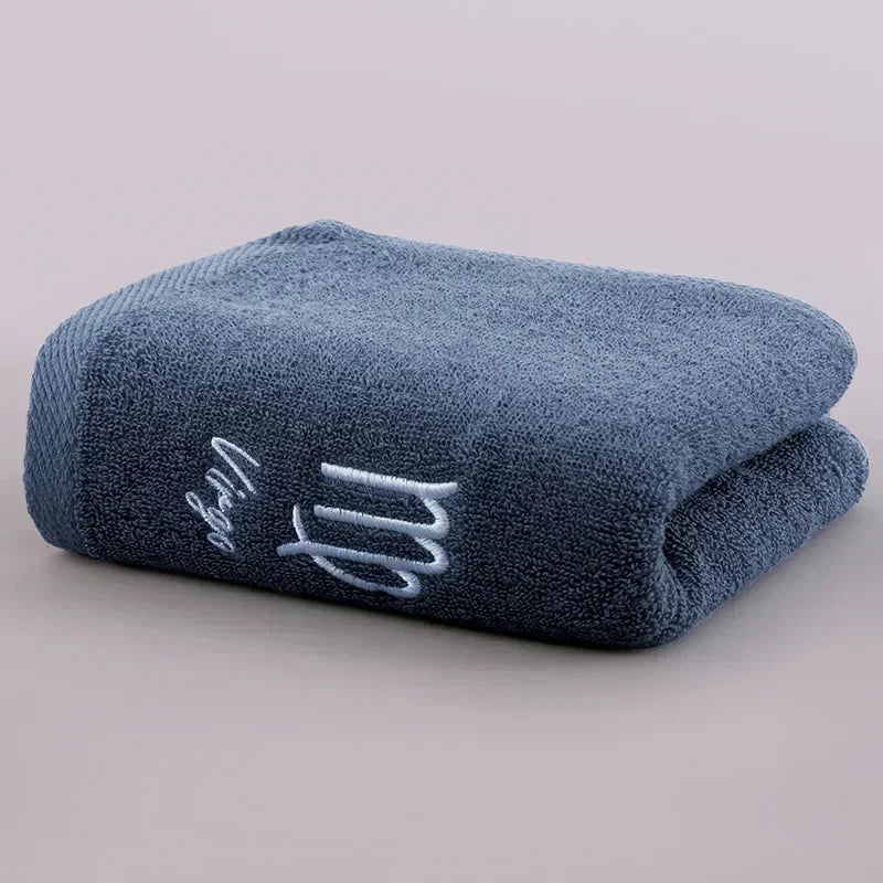 12 Constellation Letters Towel Embroidery Cotton Absorbent Quick Dry Lovers Gift Thickened Sport Soft fashion Face Towel 35x75cm