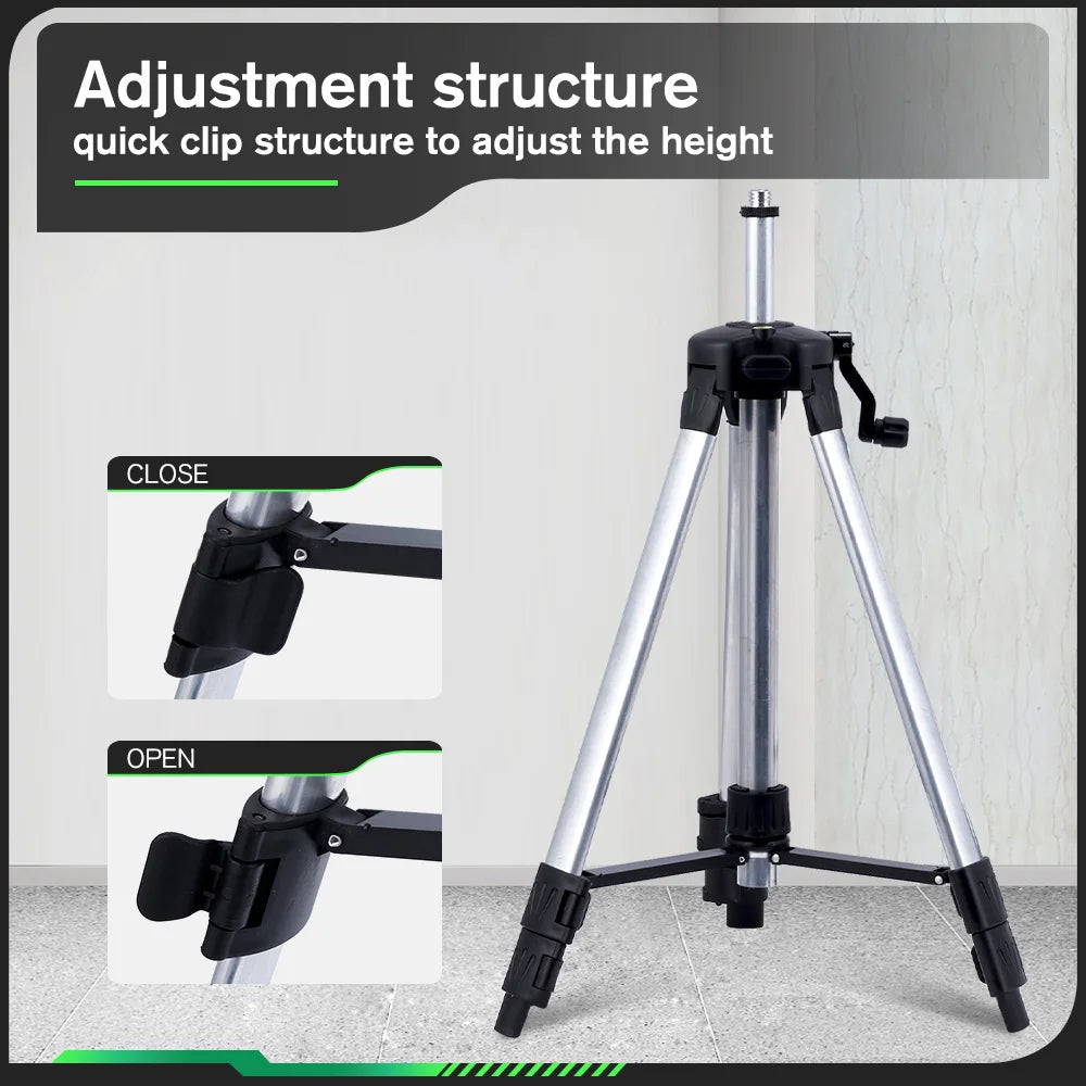 HGLINE 1.2M/1.5M Stretchable Laser Level Tripod Suitable for 5/8 Inch Laser Level Tools Aluminum Tripod with Lifting Rocker