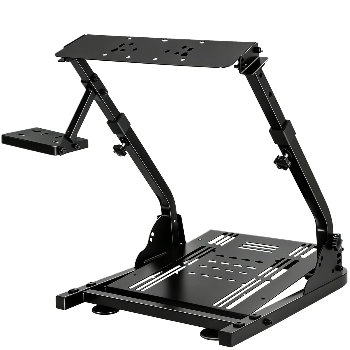 Foldable Racing Steering Wheel Stand Adjustable Universal Steering Wheel Mount Carbon Steel Racing Simulator Stand Anti-slip Feet for Gaming Racing Enthusiasts