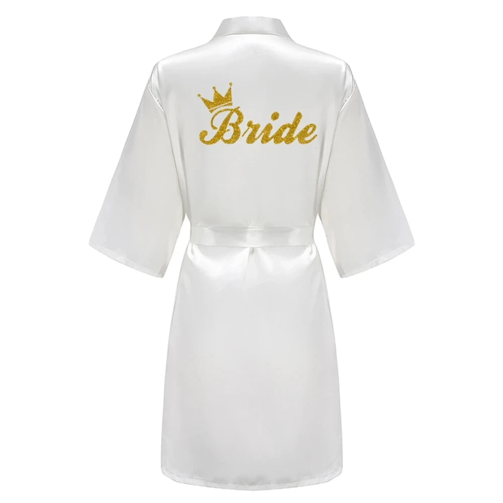 Satin Silk Robes Plus Size Wedding Bathrobe Bride Bridesmaid Mother Maid of Honor Gown Women Clothing Sleepwear Navy Blue