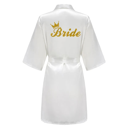 Satin Silk Robes Plus Size Wedding Bathrobe Bride Bridesmaid Mother Maid of Honor Gown Women Clothing Sleepwear Navy Blue