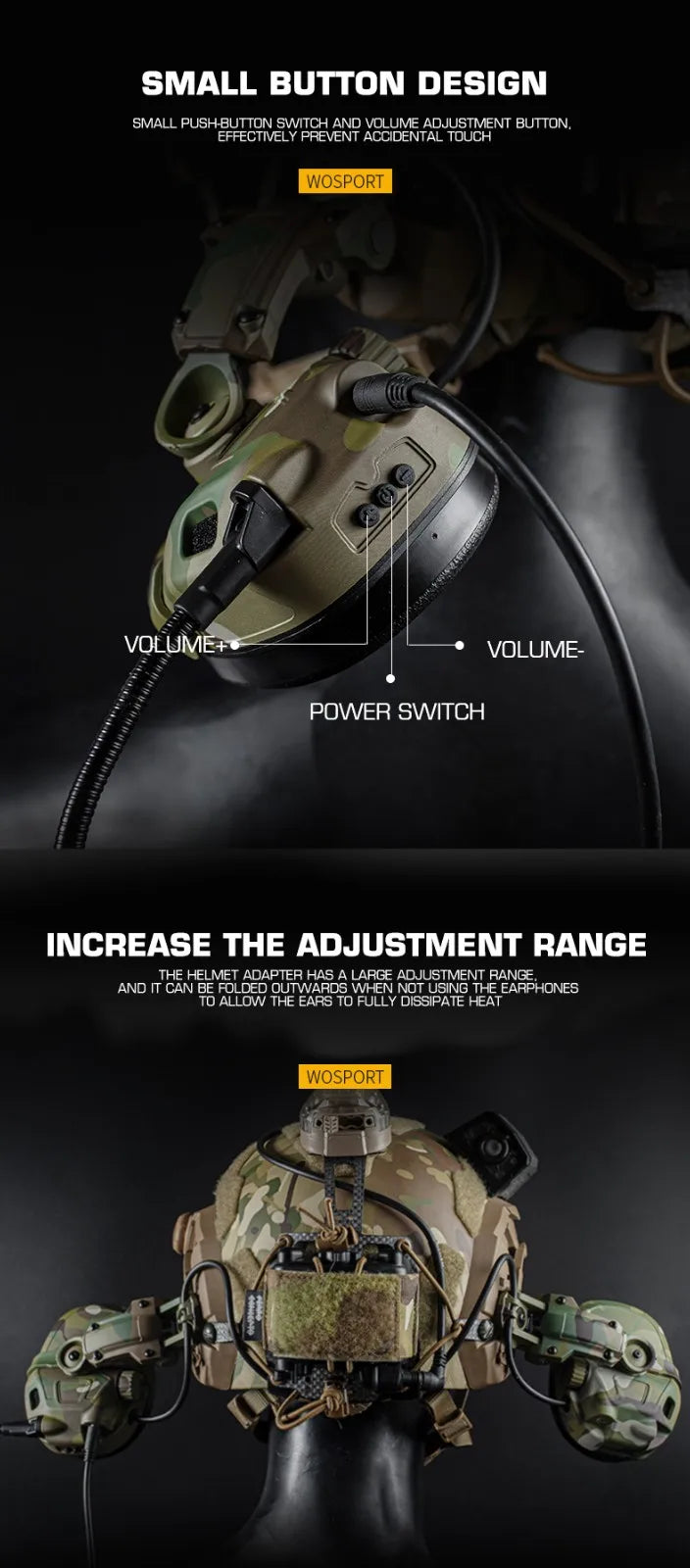 HD-17 GEN 6 Tactical Headset Sound Pickup&Noise Reduction Sports Shooting Earmuff Sports Shooting Impact Anti-Noise Headset
