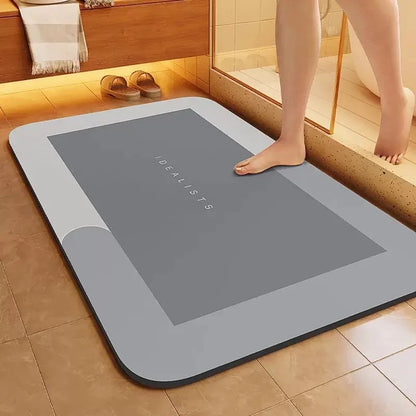 Diatomaceous Earth Bath Mat Ultra Absorbent Non Skid Rapid Drying Soft Floor Mat for Bathroom Shower Laundry Bedroom Kitchen RV