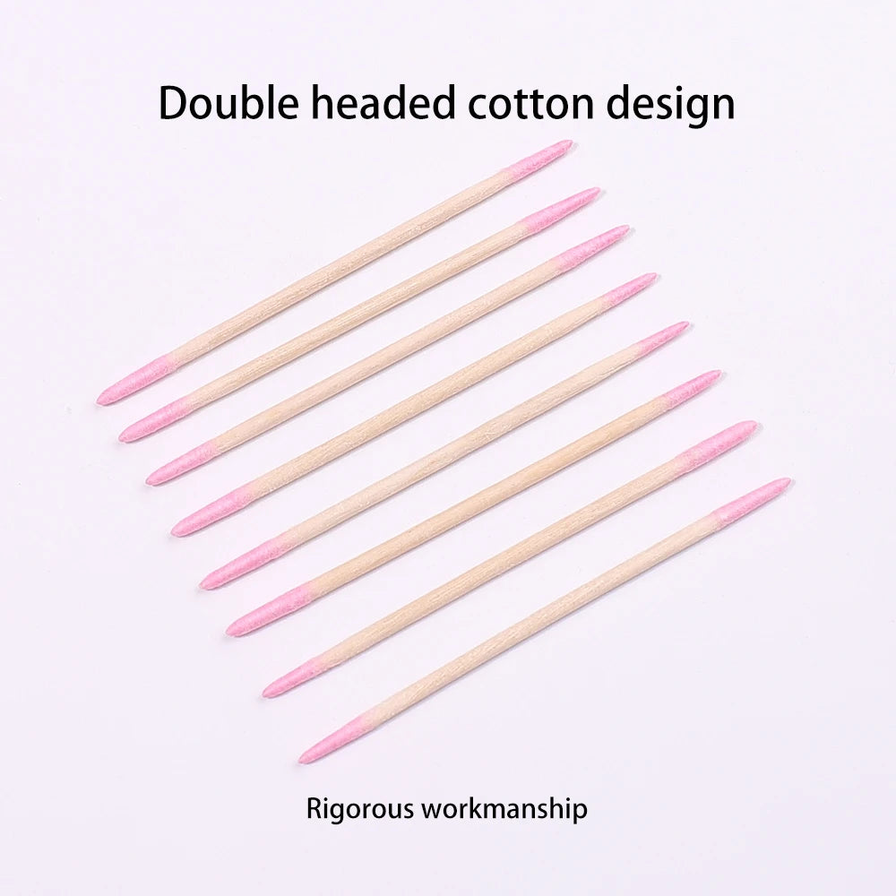 1/2/5/10PCS Nails Disposable Wood Cotton Swab Double Head Clean Sticks Manicure Cuticle Pusher Nail Polish Remover Art Tool