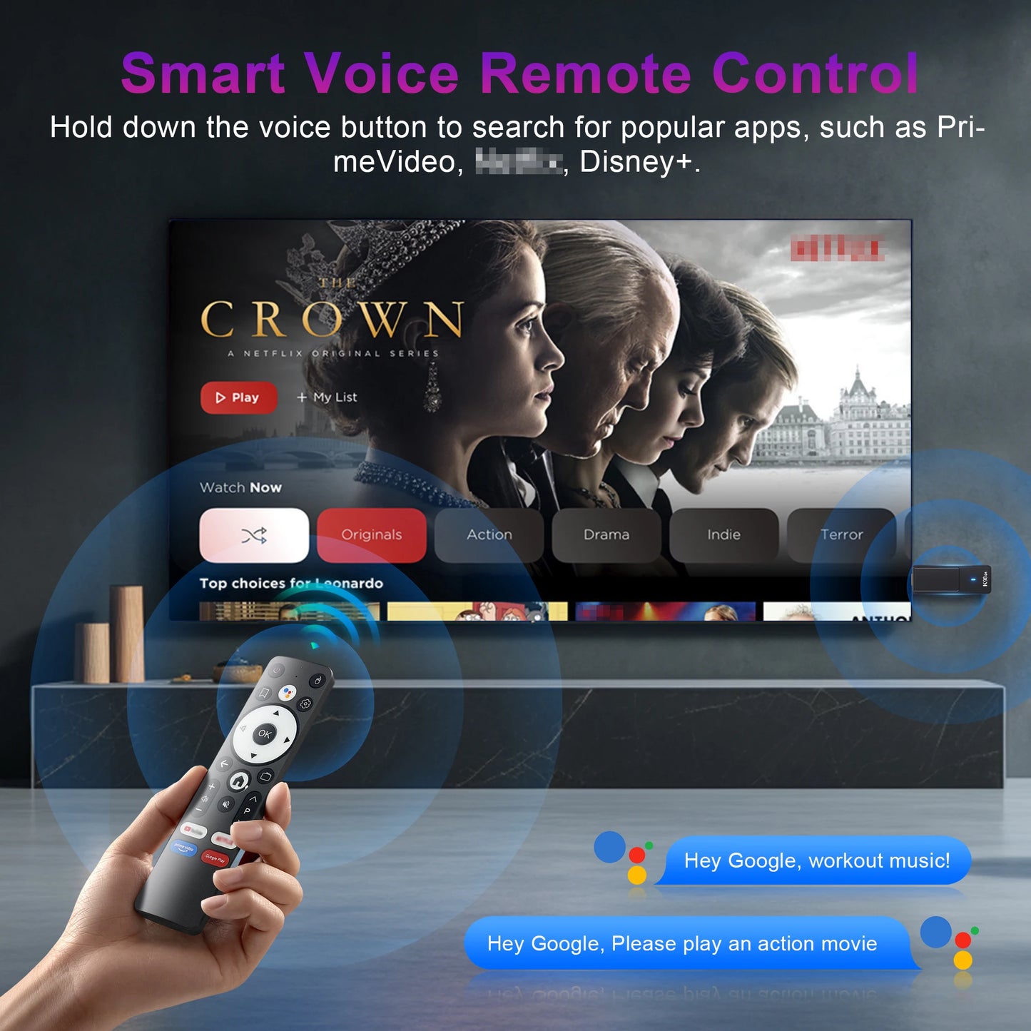 2026 Android 14.0 TV Stick Kowankit K98D1 TV Box 4K HDR RK3518 Wifi6 BT5.0 2.4G 5G Smart TV BOX Voice Remote Set TOP Box