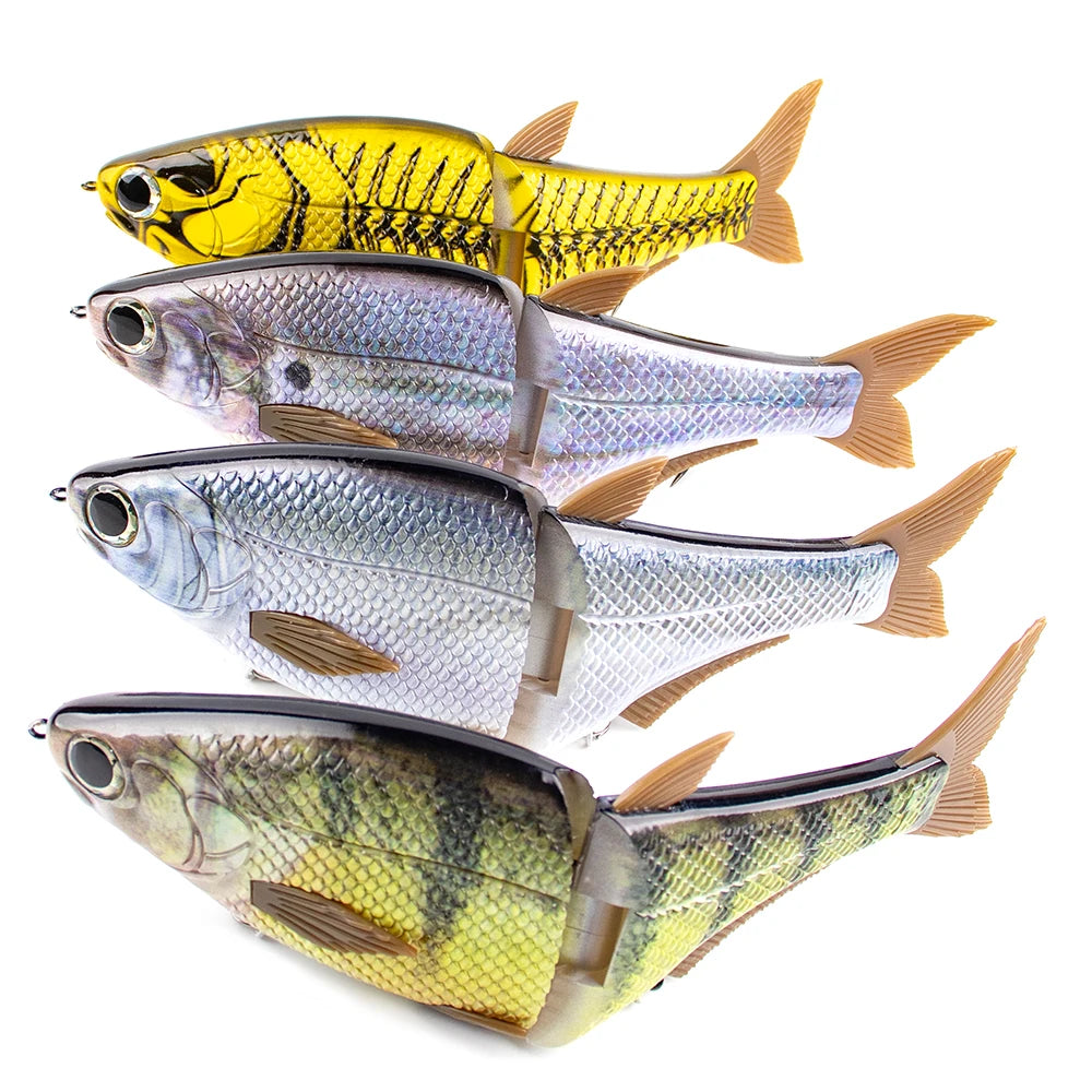 PyroCatus Big Game Glide Shad Baits 23cm/140g Sinking Hard Body Baits Soft Tail Fishing Lures Jointed Swimbait Tackle