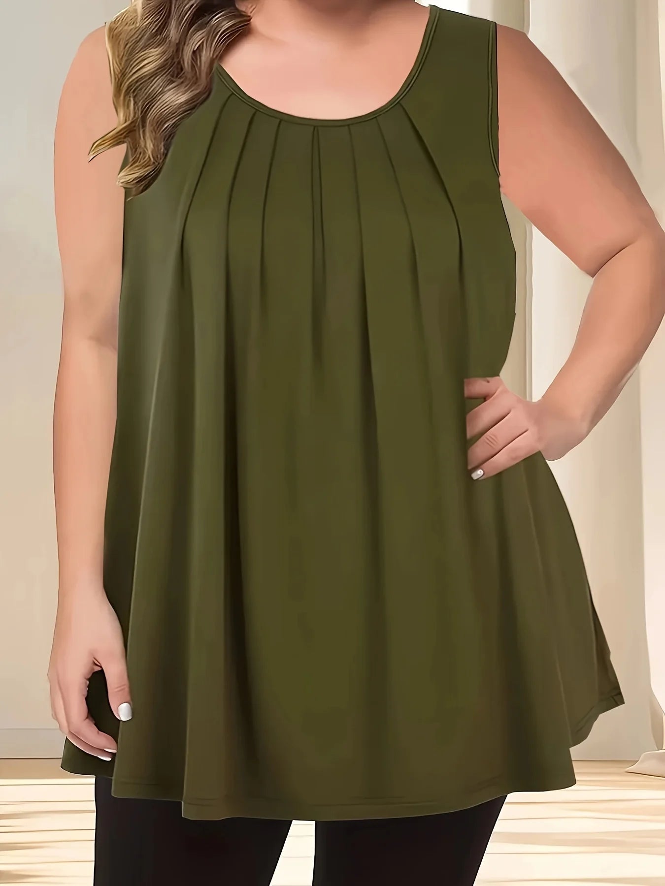 Plus Size Women's Solid Color Tops 1XL-5XL Casual Loose Basic Tee Versatile for Daily Commute & Layering