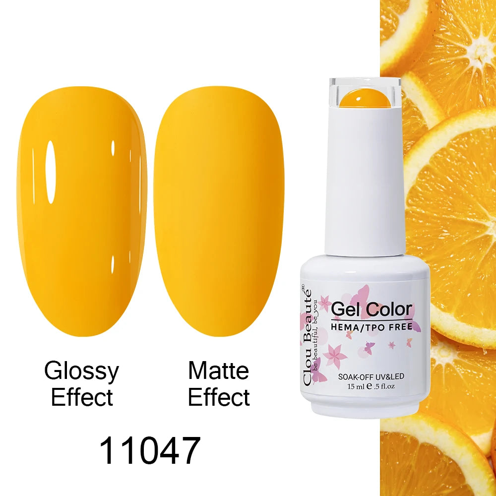 Clou Beaute Gel Nail Polish Neon Brown Royal Blue Red Green Pastal Nude Nail Art Varnishes Gel Lacquer Top Coat UV Gel Nail