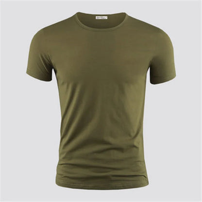 2026 Men's T Shirt Pure Color V Collar Short Sleeved Tops Tees Men T-Shirt Black Tights Man T-Shirts Fitness For Male Clothes