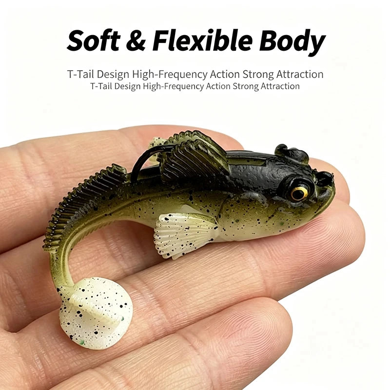 10g 13g 18g Goby Soft Lure T-tail Swim Bait Fishing Accessories Jump Fish Fishing Lures Pre Weighted Soft Lure