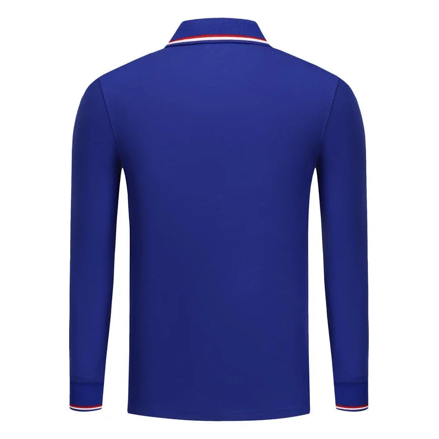 Långärmad Polo-shirt med Eget Tryck eller Logotyp – Unisex S–4XL (Asian)