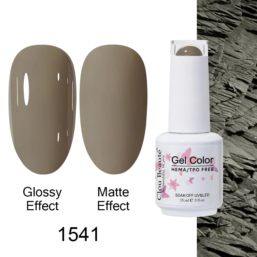 Clou Beaute Gel Nail Polish Neon Brown Royal Blue Red Green Pastal Nude Nail Art Varnishes Gel Lacquer Top Coat UV Gel Nail