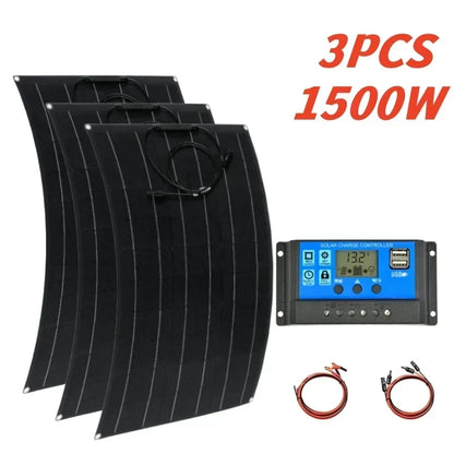 Semi-Flexibel ETFE Solpanel 500W–2000W – Lättviktig 18V/36V för Husbil Båt Camping Tak, 1–4 Paneler