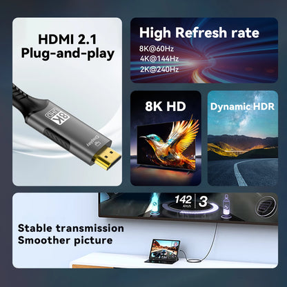 USB-C till HDMI-kabel 4K/8K med DP Alt Mode – 1–3 m