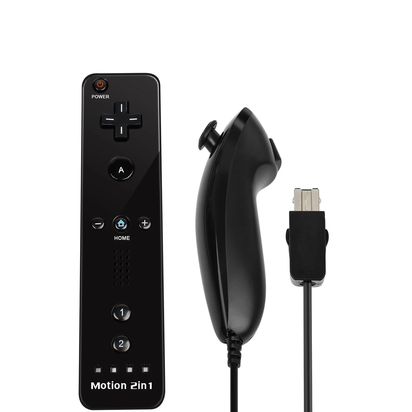 Nintendo Wii Trådlös Handkontroll 2-i-1 – Med/Utan MotionPlus, Silikonskål, Bluetooth, Wii/Wii U/Wii Mini