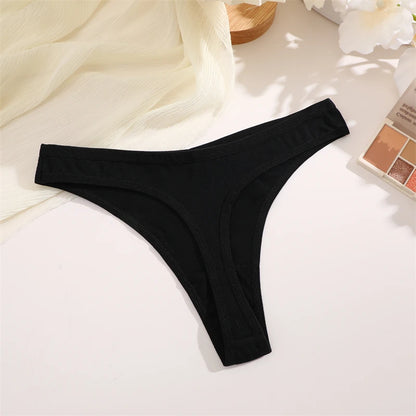 4PCS Women Cotton Thongs Female Sexy Low Waist Panties G-String Underwear Thongs Striped Panties Female Underwear T-Back Intimat