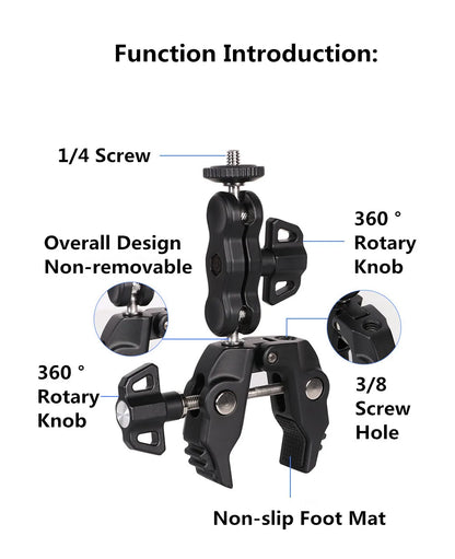 For Insta 360 X5 X4 X3 GO 3S Motorcycle Bicycle Clip Bracket for GoPro 13 12 11 DJI Action 6 Bike Selfie Stick Camera Accessory