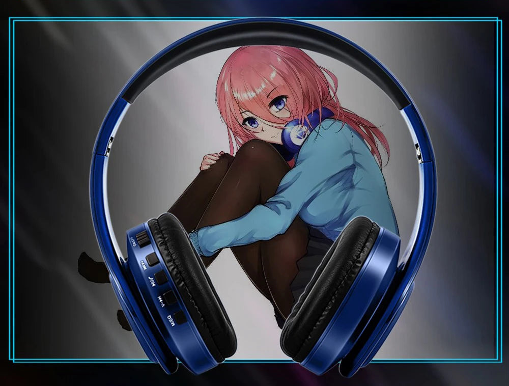 Anime Headset Miku Nakano Sanjiu Cosplay Stereo Wireless Headphone V5.0 Bluetooth Headset for PC Mobile