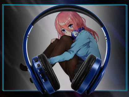 Anime Headset Miku Nakano Sanjiu Cosplay Stereo Wireless Headphone V5.0 Bluetooth Headset for PC Mobile