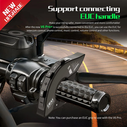 EJEAS V6 PRO+ Bluetooth-intercom för Motorcykelhjälm – 800m, IP67, 6 Ryttare och Bluetooth 5.1