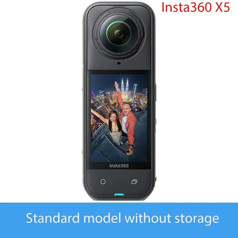 Insta360 X5 Waterproof Action Camera 8K 360° HDR Video Enhanced Low Light Replaceable Lenses 3H Battery Life Triple AI Chip